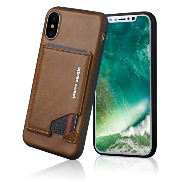 iPhone X/XS bőrtok/hátlapvédő kártya tartoval több színekben - Image 6