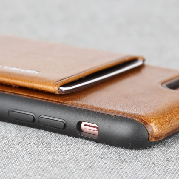 iPhone 7 Plus / 8 Plus hátlapvédő eredeti bőr kártya tartoval - Image 10